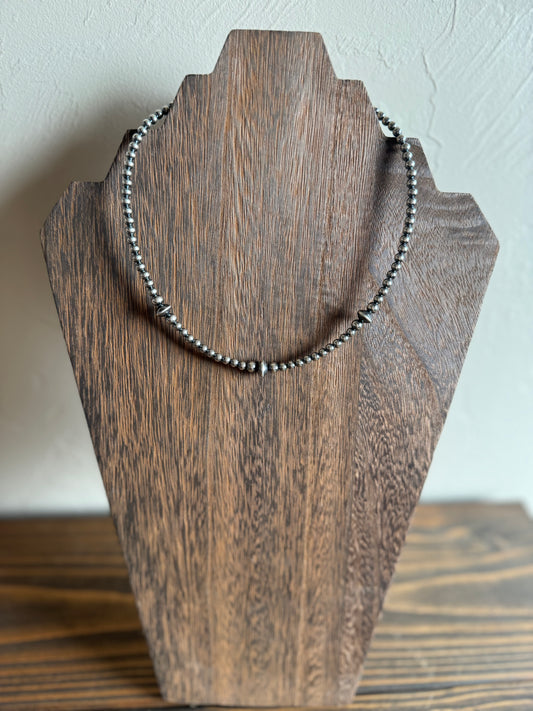 14in 3 size Sterling Silver Pearls