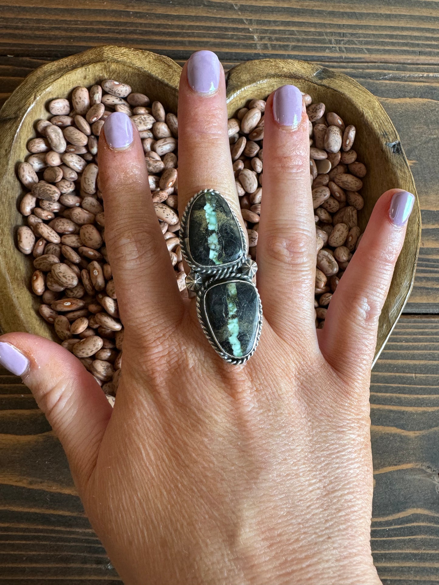 2 Stone Blackjack adjustable ring
