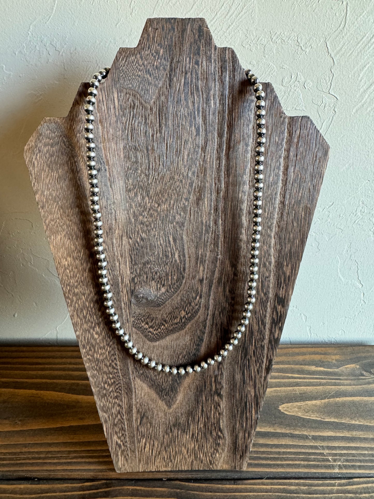 22 Inch 6mm Sterling Silver pearls necklace