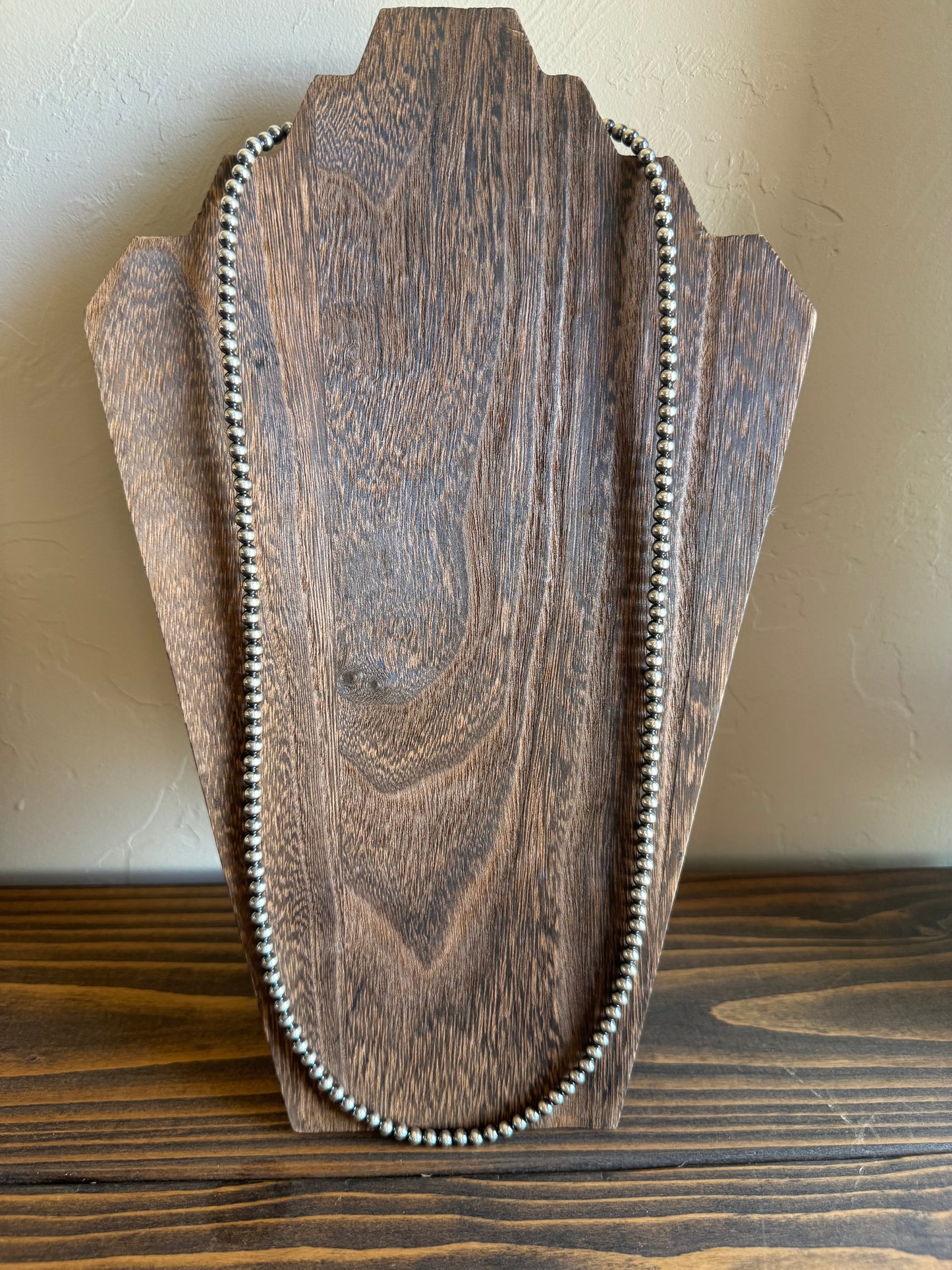 30 Inch 5mm Sterling silver pearl necklace