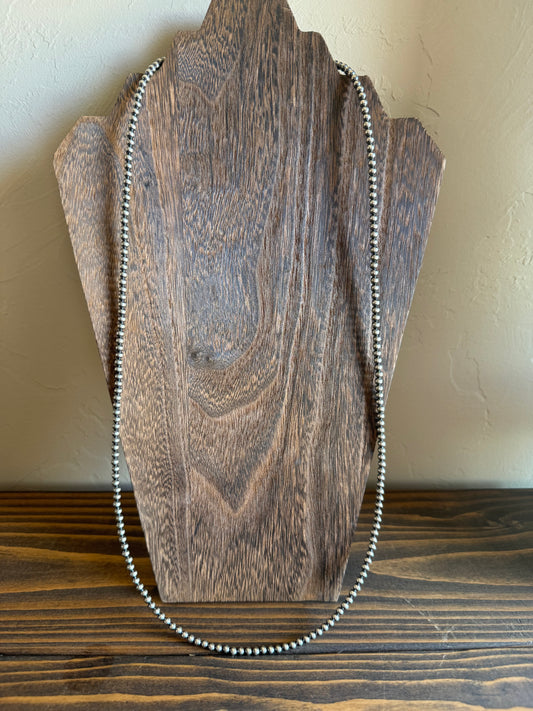 32 Inch 4mm Sterling Silver pearl necklace