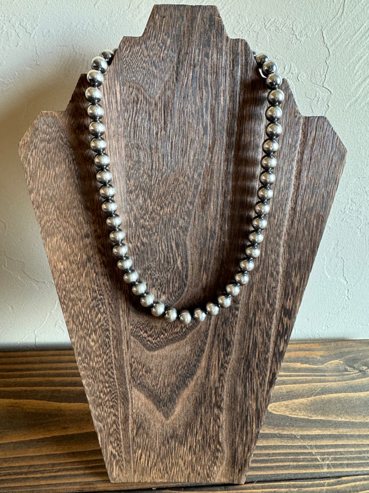 18 Inch 10mm Sterling Silver pearls necklace