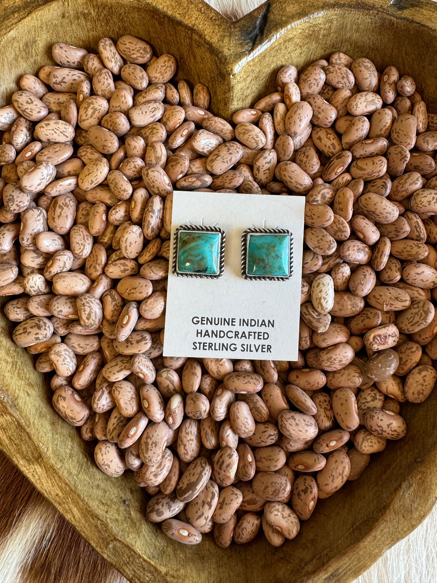 Judith Dixon (Navajo) Kingman Turquoise earrings